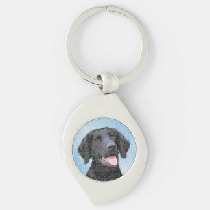Curly Coated Retriever Painting - Original Dog Art Schlüsselanhänger