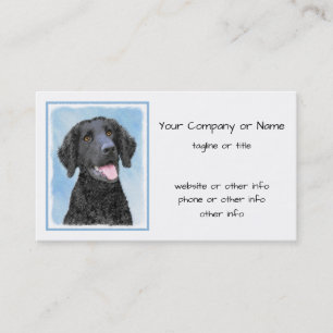 Curly Coated Retriever Painting - Original Dog Art Visitenkarte