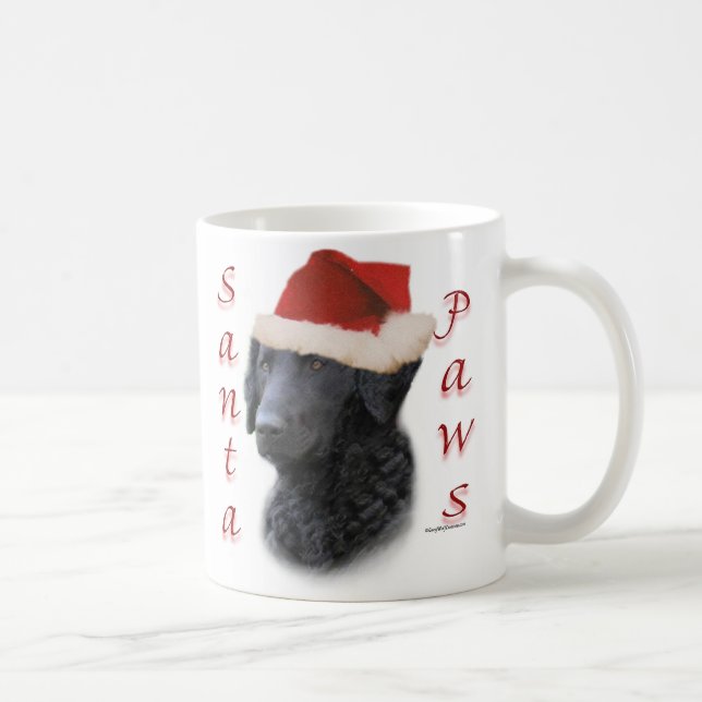 Curly Coated Retriever Santa Paws Kaffeetasse (Rechts)
