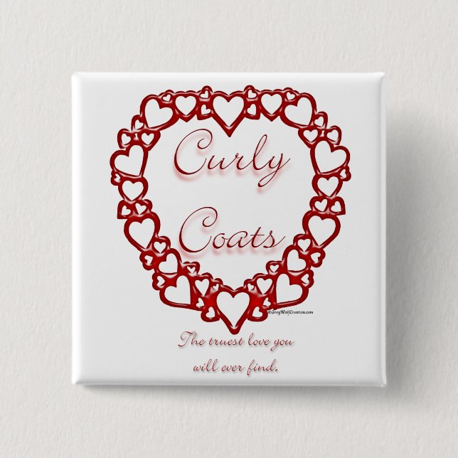 Curly Coated Retriever True Love Button (Vorderseite)