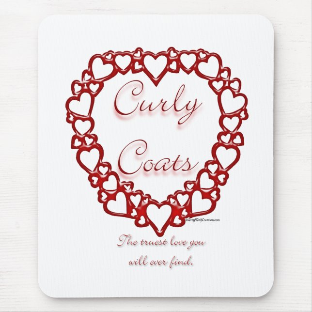 Curly Coated Retriever True Love Mousepad (Vorne)