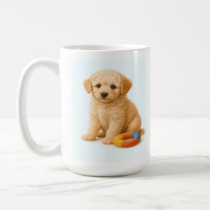 Curly Cue - Poodle Puppy mit Plush Ring Toy Kaffeetasse