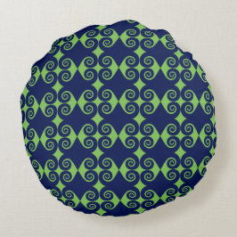 Curly Diamond Pattern Rundes Kissen