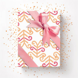 Curly Frond in Pink and Orange Geschenkpapier