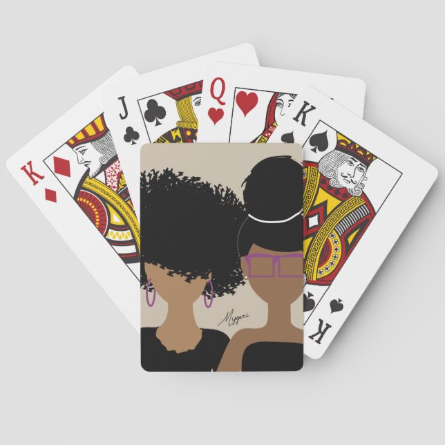 Curly Girl spielt Karten Spielkarten (Rückseite)