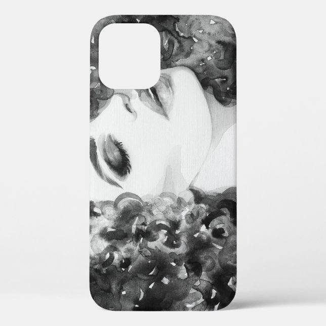 Curly Grace: Aquarellfarben Case-Mate iPhone Hülle (Rückseite)