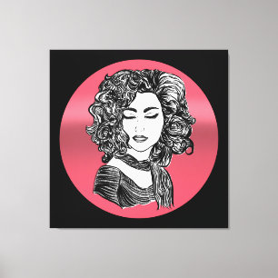 Curly hair beauty leinwanddruck