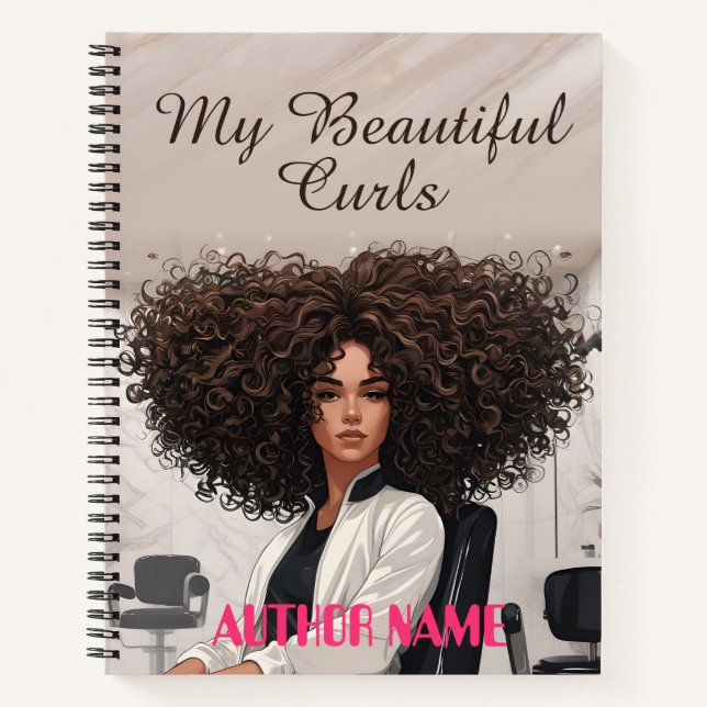 Curly Hair Stylist Book Cover Inspiration Notebook Notizbuch (Vorderseite)