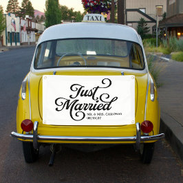 Curly Just Married Car Banner