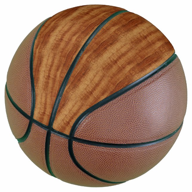 Curly Koa Acacia Holz Grain Look Basketball (angewinkelt)