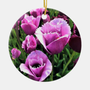 Curly Sue Lila Tulips, Oregon Keramik Ornament