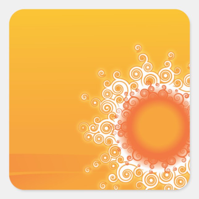 Curly Sunshine Customizable Design Quadratischer Aufkleber (Vorderseite)