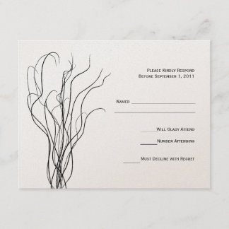 Curly Willow Wedding Carte de réponse RSVP