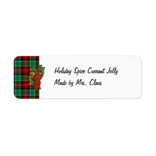 Currants Red Green Kariert Holiday Recipe Labels