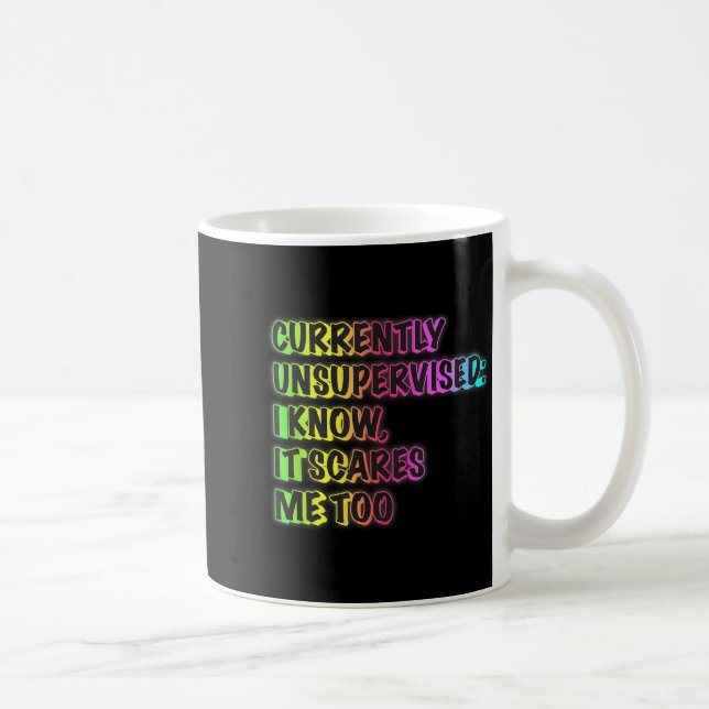 Currently Unsupervised Funny Quote Humor Sarcastic Kaffeetasse (Rechts)