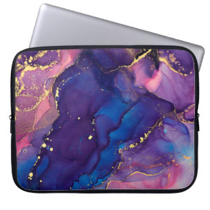 Currents of translucent hues, snaking metallic swi laptopschutzhülle