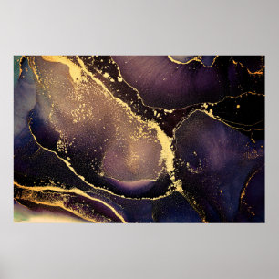 Currents of translucent hues, snaking metallic swi poster
