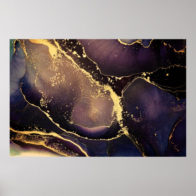 Currents of translucent hues, snaking metallic swi poster (Vorne)