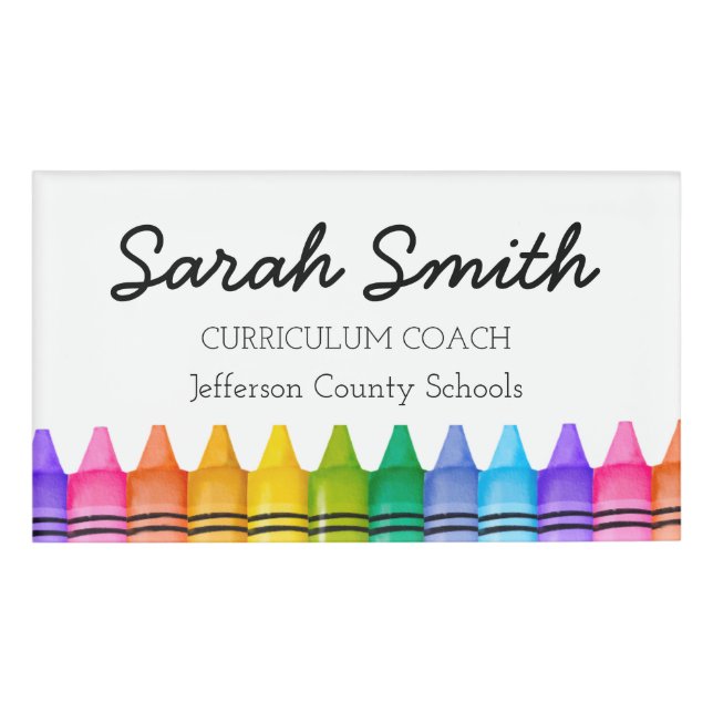 Curriculum Coach Lehrer Landkreis Mitarbeiter Tag Namenschild (Vorderseite)