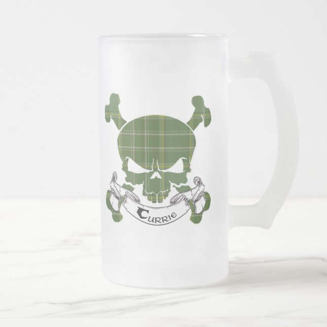 Currie Tartan-Schädel-Tasse Mattglas Bierglas (Rechts)