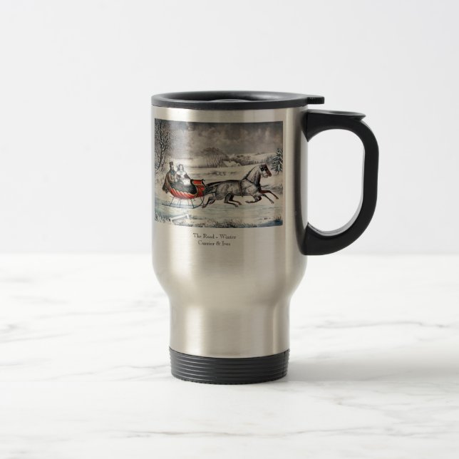 Currier et Ives - tasse de voyage - la route, (Droit)
