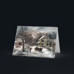 Currier & Ives - Grußkarte - Hausgeflügel Winter Feiertagskarte<br><div class="desc">Eine Urlaubskarte mit dem Currier & Ives Lithograph "American Homestead: Winter"</div>