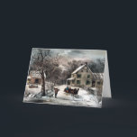 Currier & Ives - Grußkarte - Hausgeflügel Winter Feiertagskarte<br><div class="desc">Eine Urlaubskarte mit dem Currier & Ives Lithograph "American Homestead: Winter"</div>
