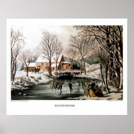 Currier & Ives Lithograph: Winter Pastime Poster
