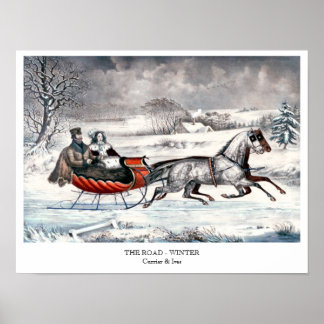Currier & Ives - Poster - DIE STRASSE, WINTER