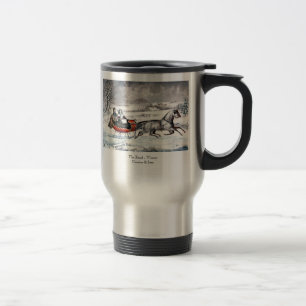Currier u. Ives - Reise-Tasse - die Straße, Winte Reisebecher