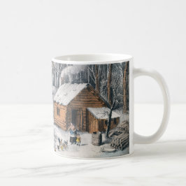 Currier und Ives "ein Zuhause in der Wildnis" Kaffeetasse