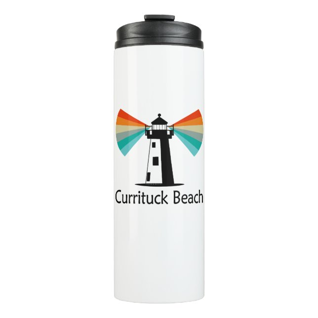 Currituck Beach Leuchtturm Regenbogen Thermosbecher (Vorderseite)
