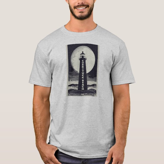 Currituck Beach Lighthouse Moon T-Shirt (Vorderseite)