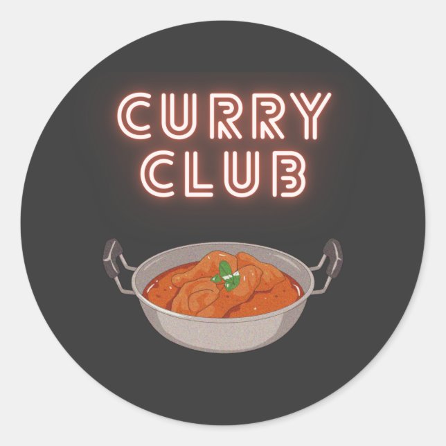 Curry Club Runder Aufkleber (Vorderseite)