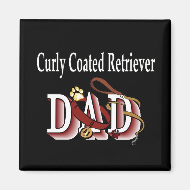 Curry Coated Retriever dad Magnet (Vorne)