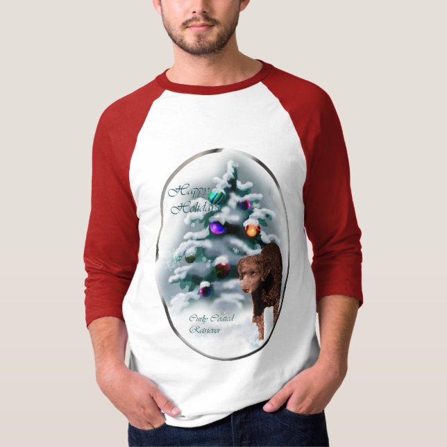 Curry Coated Retriever Weihnachtsgeschenke T-Shirt (Vorderseite)