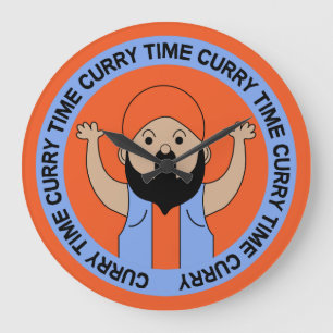 Curry Lover Indischer Cousin Corry Cook FEIN Große Wanduhr