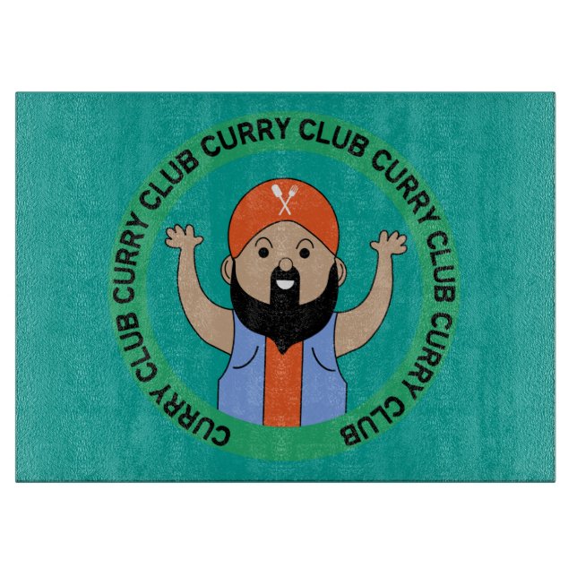 Curry Lover | Indischer Cousin | Corry Cook | FEIN Schneidebrett (Vorderseite)
