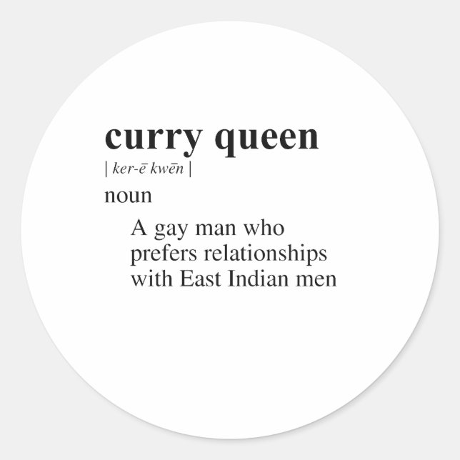 CURRY QUEEN RUNDER AUFKLEBER (Vorderseite)