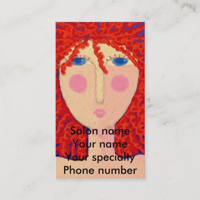 Curry Red Hair Stylist Business Card Terminkarte (Vorderseite)
