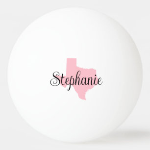 Curry Script Name Pink Texas Family Foto Tischtennisball