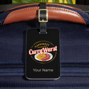 Currywurst Retro Wurst Vintage französische Pommes Gepäckanhänger