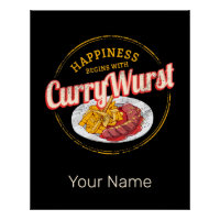 Currywurst Retro Wurst Vintage französische Pommes