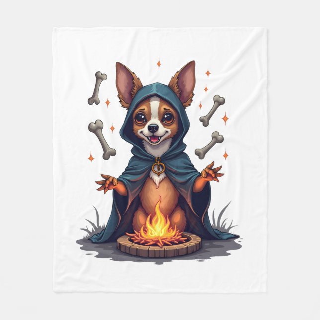 Cursed Chihuahua Ritual Dog Fleecedecke (Vorderseite)