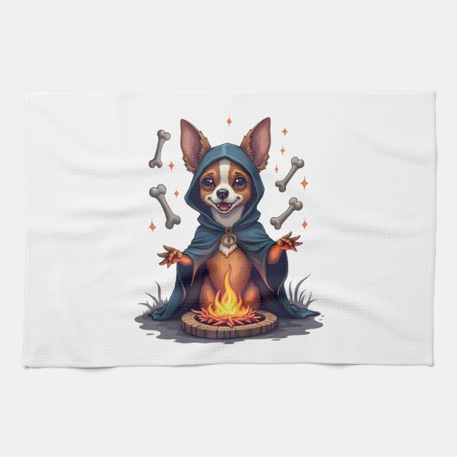 Cursed Chihuahua Ritual Dog Geschirrtuch (Horizontal)