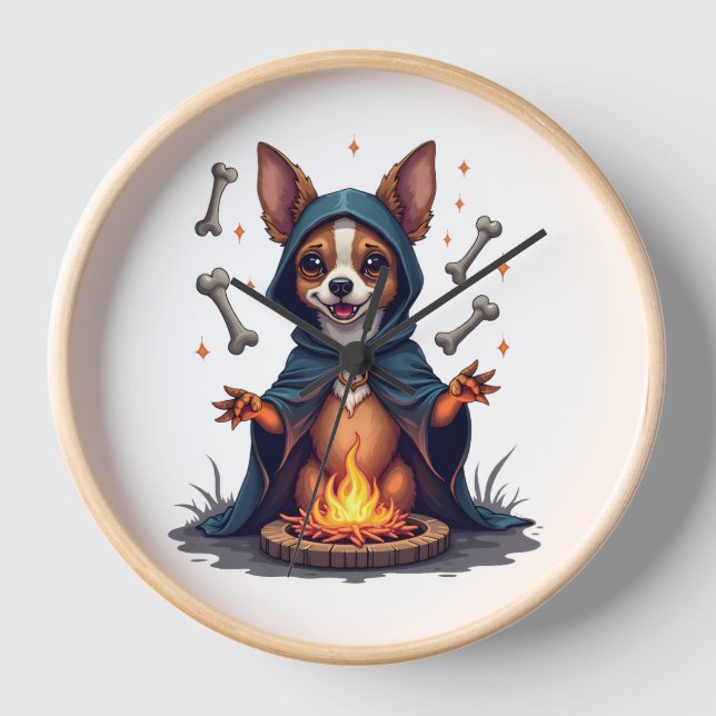 Cursed Chihuahua Ritual Dog Uhr (Vorderseite)