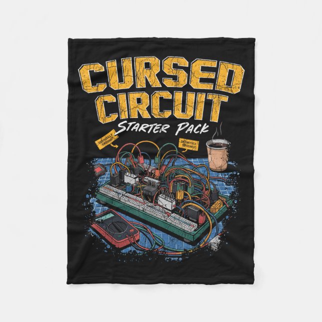 Cursed Circuit Starter Pack Funny Electronics Hall Fleecedecke (Vorderseite)