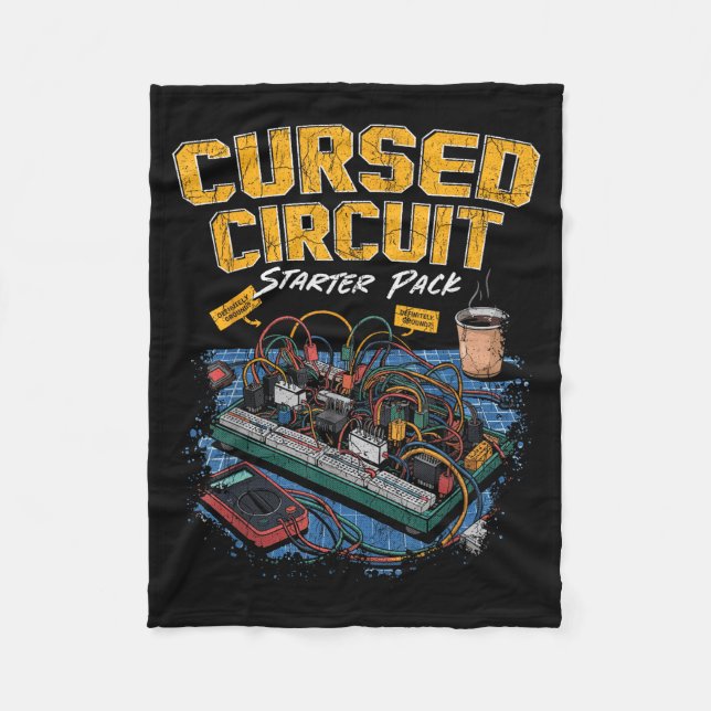 Cursed Circuit Starter Pack Funny Electronics Hall Fleecedecke (Vorderseite)