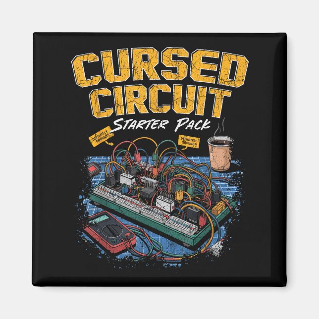 Cursed Circuit Starter Pack Funny Electronics Hall Magnet (Vorne)