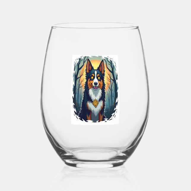 Cursed Collie Crawl Weinglas Ohne Stiel (Vorderseite)